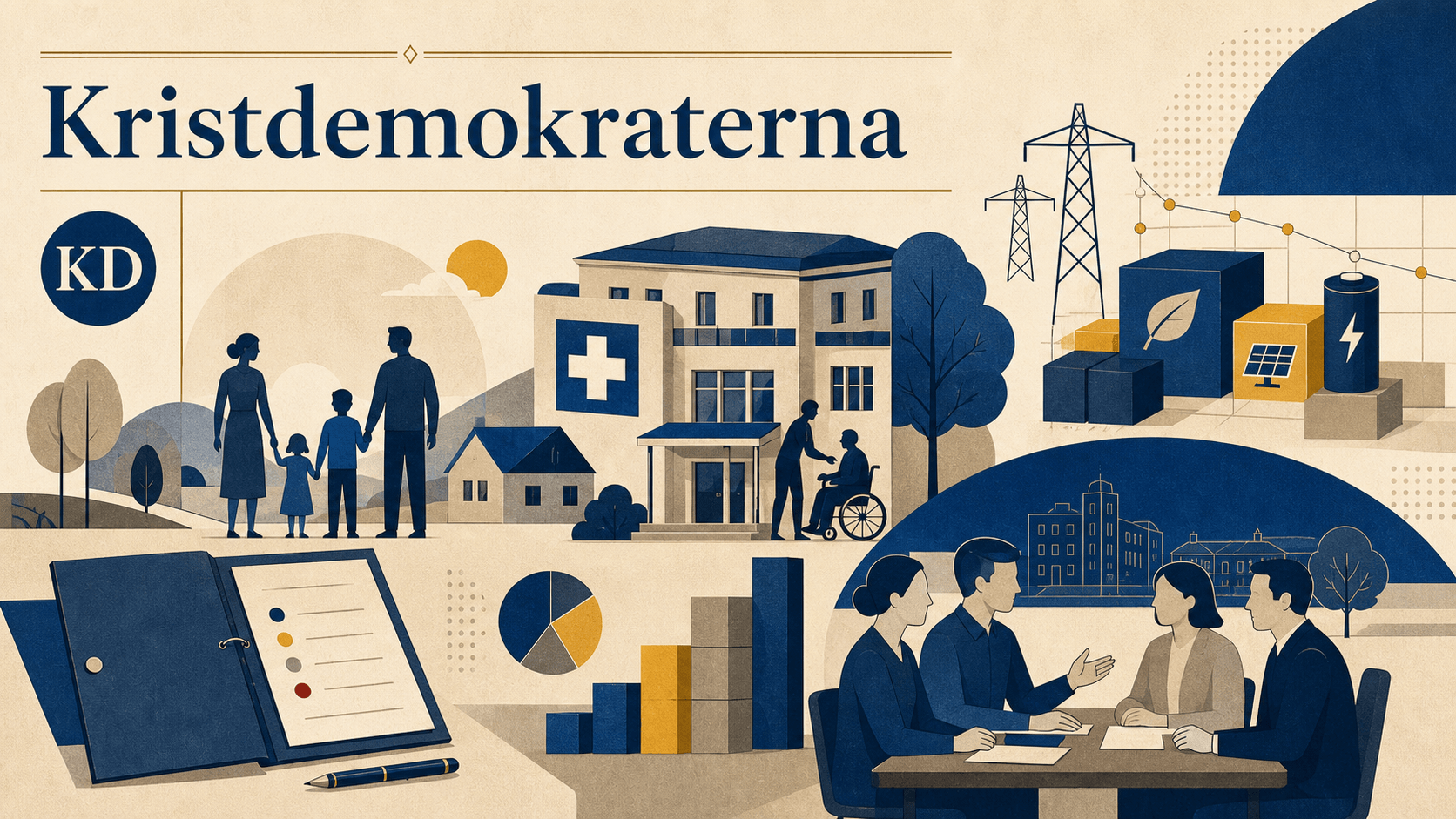 Redaktionell illustration för Kristdemokraterna.