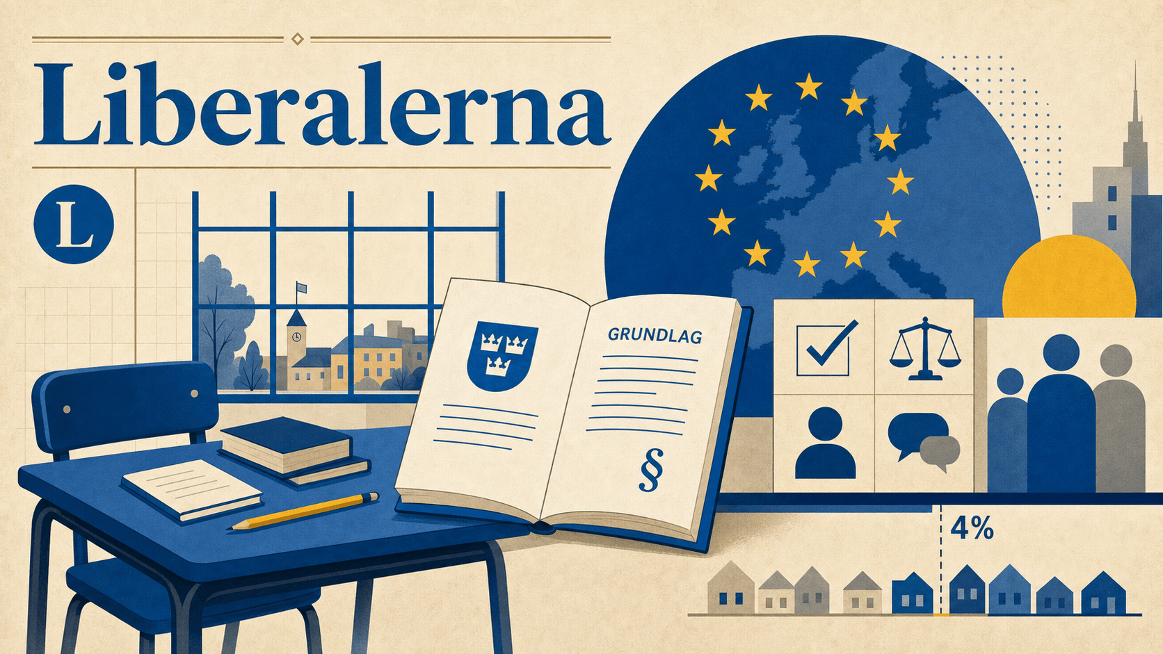 Redaktionell illustration för Liberalerna.