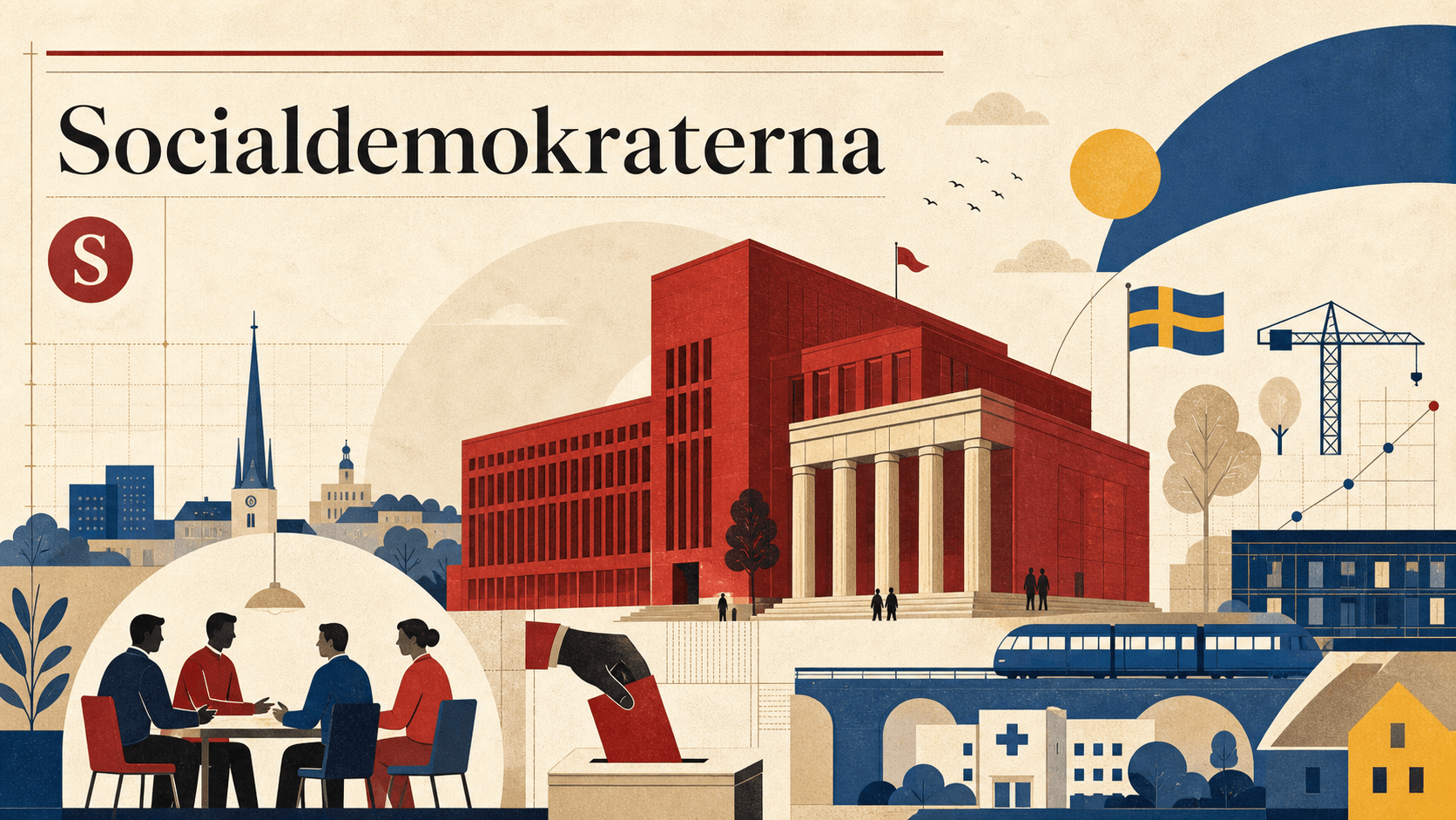 Redaktionell illustration för Socialdemokraterna.